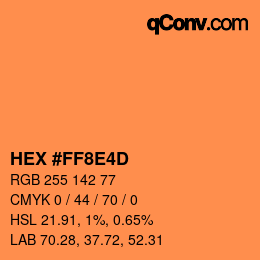 Color code: HEX #FF8E4D | qconv.com