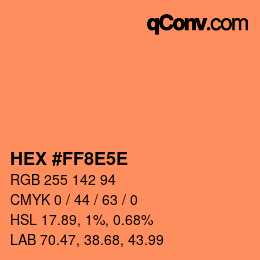 Color code: HEX #FF8E5E | qconv.com