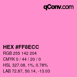 Color code: HEX #FF8ECC | qconv.com