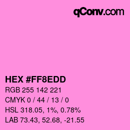 Color code: HEX #FF8EDD | qconv.com