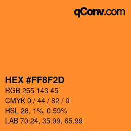 Color code: HEX #FF8F2D | qconv.com