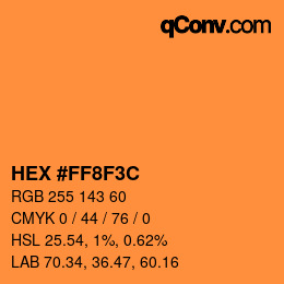 Color code: HEX #FF8F3C | qconv.com