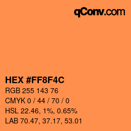 Color code: HEX #FF8F4C | qconv.com