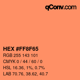 カラーコード: HEX #FF8F65 | qconv.com