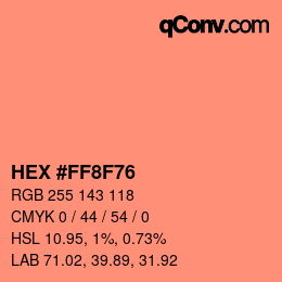 Color code: HEX #FF8F76 | qconv.com
