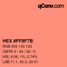 Color code: HEX #FF8F7B | qconv.com