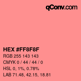 Color code: HEX #FF8F8F | qconv.com