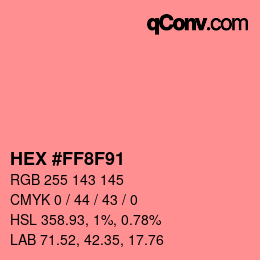 Color code: HEX #FF8F91 | qconv.com