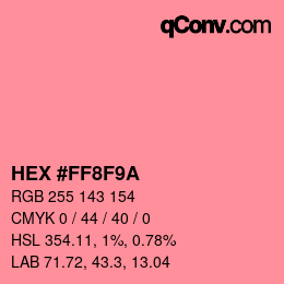 Color code: HEX #FF8F9A | qconv.com