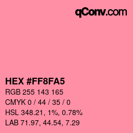 Color code: HEX #FF8FA5 | qconv.com