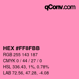 Farbcode: HEX #FF8FBB | qconv.com