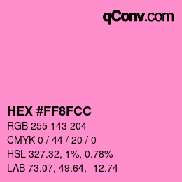 Color code: HEX #FF8FCC | qconv.com