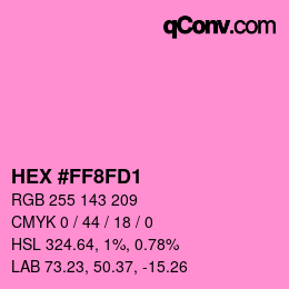 Color code: HEX #FF8FD1 | qconv.com