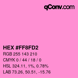 カラーコード: HEX #FF8FD2 | qconv.com
