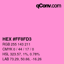 カラーコード: HEX #FF8FD3 | qconv.com