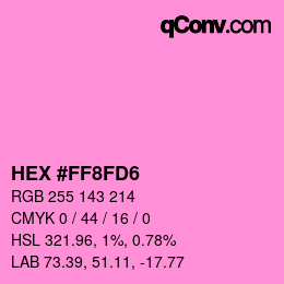Color code: HEX #FF8FD6 | qconv.com