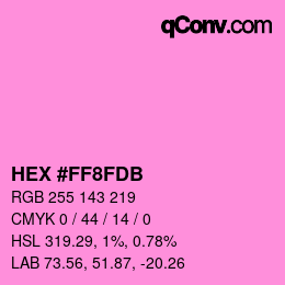 カラーコード: HEX #FF8FDB | qconv.com