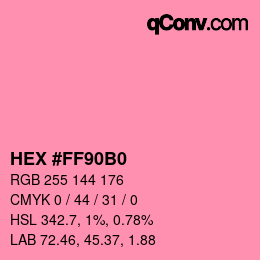 Color code: HEX #FF90B0 | qconv.com