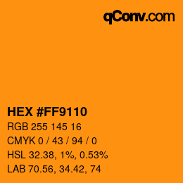 Color code: HEX #FF9110 | qconv.com