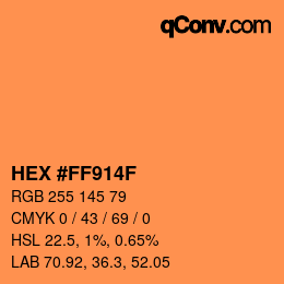 Color code: HEX #FF914F | qconv.com