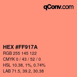 Color code: HEX #FF917A | qconv.com