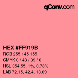 Color code: HEX #FF919B | qconv.com