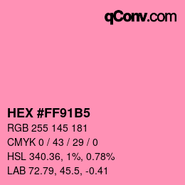 Color code: HEX #FF91B5 | qconv.com