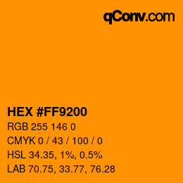 Color code: HEX #FF9200 | qconv.com