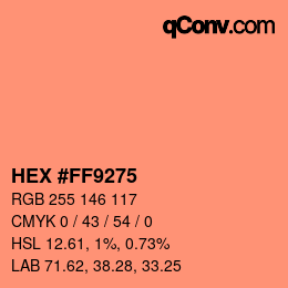 Farbcode: HEX #FF9275 | qconv.com