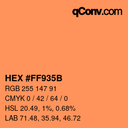 Color code: HEX #FF935B | qconv.com