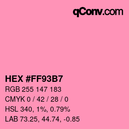 Color code: HEX #FF93B7 | qconv.com