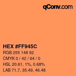 Color code: HEX #FF945C | qconv.com