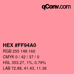 Color code: HEX #FF94A0 | qconv.com