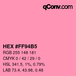 Color code: HEX #FF94B5 | qconv.com