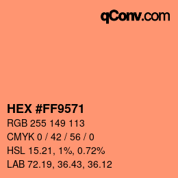 颜色代码: HEX #FF9571 | qconv.com
