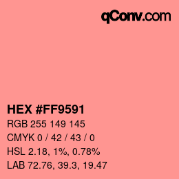 Color code: HEX #FF9591 | qconv.com
