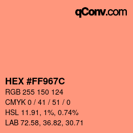Color code: HEX #FF967C | qconv.com