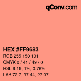 Color code: HEX #FF9683 | qconv.com
