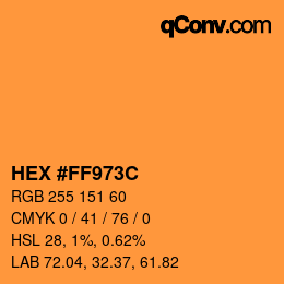 Color code: HEX #FF973C | qconv.com