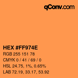 Color code: HEX #FF974E | qconv.com