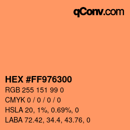 Farbcode: HEX #FF976300 | qconv.com