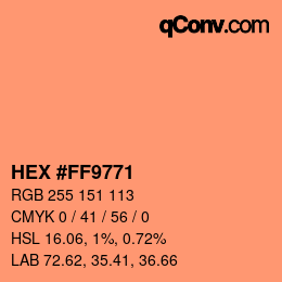 カラーコード: HEX #FF9771 | qconv.com