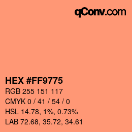 Farbcode: HEX #FF9775 | qconv.com