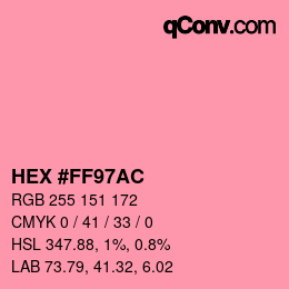 Color code: HEX #FF97AC | qconv.com