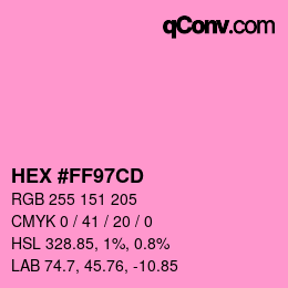Color code: HEX #FF97CD | qconv.com