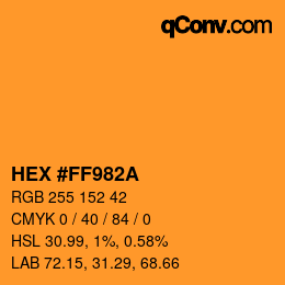 Color code: HEX #FF982A | qconv.com