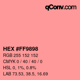 Color code: HEX #FF9898 | qconv.com