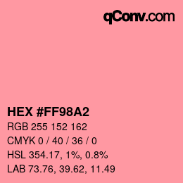 Color code: HEX #FF98A2 | qconv.com