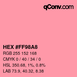 Color code: HEX #FF98A8 | qconv.com