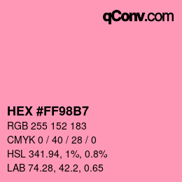 Color code: HEX #FF98B7 | qconv.com